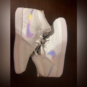 New! Nike Court Vision Mid - White and Gray Iridescent